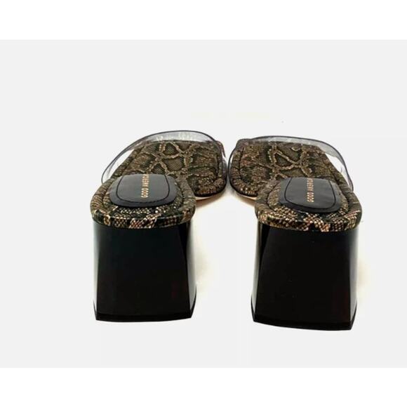 Good American Block Heel Slide Sandal Desert Snake Size 8 GA119K-X - Picture 4 of 8